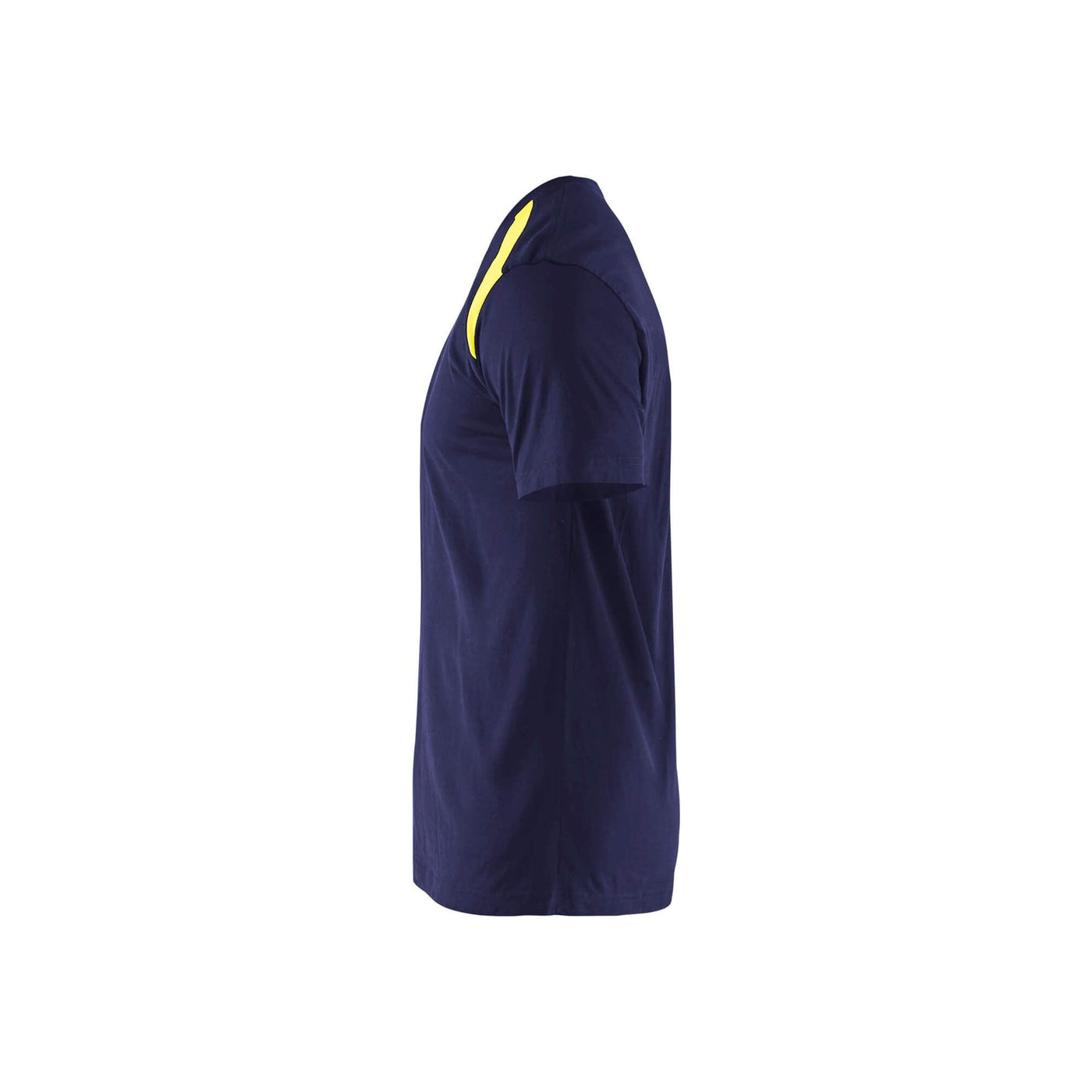 Blaklader 33791042 T-Shirt 2-Tone Cotton Navy Blue/Hi-Vis Yellow Left #colour_navy-blue-hi-vis-yellow
