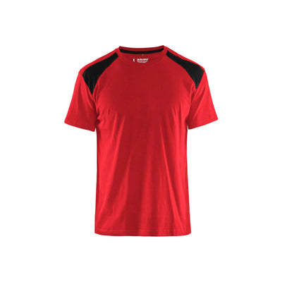 Blaklader 33791042 T-Shirt 2-Tone Cotton Red/Black Main #colour_red-black