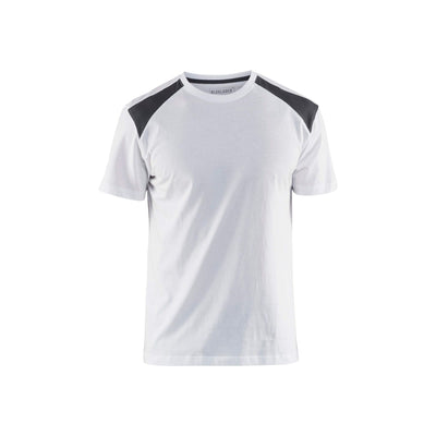 Blaklader 33791042 T-Shirt 2-Tone Cotton White/Dark Grey Main #colour_white-dark-grey