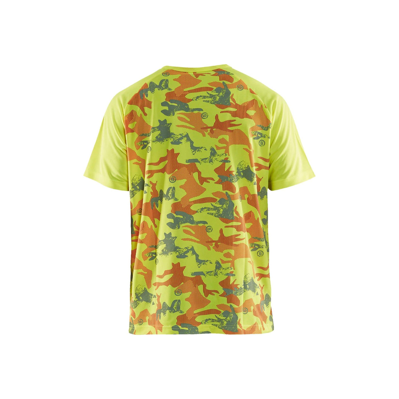 Blaklader 34251011 T-Shirt Camoflage Print Yellow/Grey Rear #colour_yellow-grey