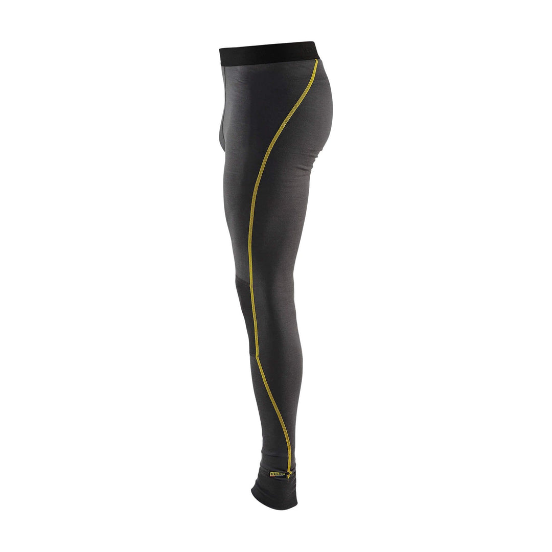 Blaklader 18441734 Thermal Base-Layer Trousers Dark Grey/Yellow Left #colour_dark-grey-yellow