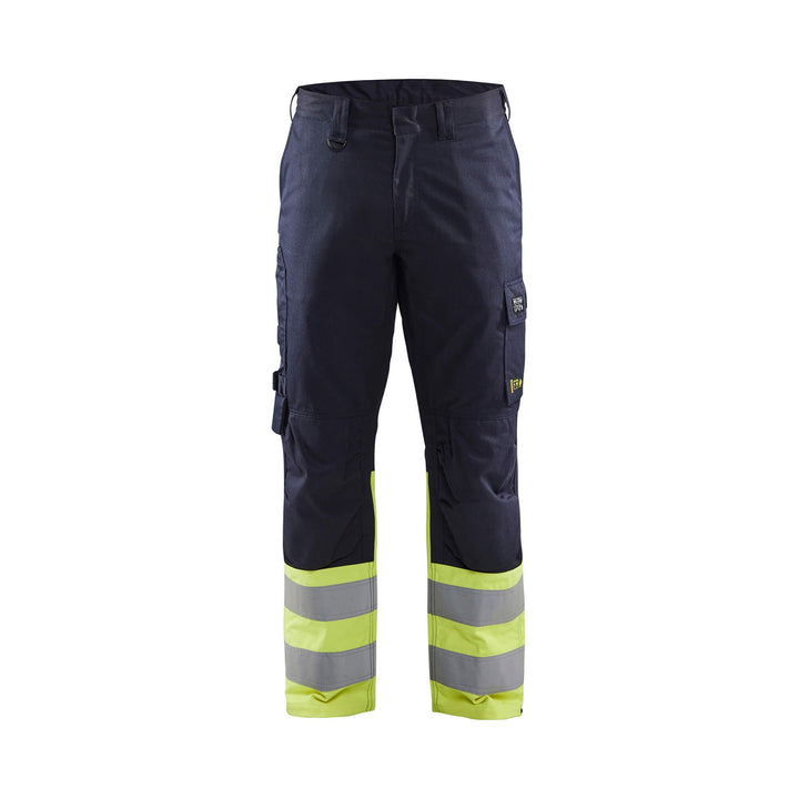 Blaklader 17051519 Trousers Inherent Steel Navy Blue/Hi-Vis Yellow Main #colour_navy-blue-hi-vis-yellow