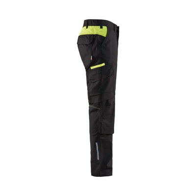Blaklader 14481832 Trousers Knee-Pad Stretch Black/Hi-Vis Yellow Right #colour_black-hi-vis-yellow