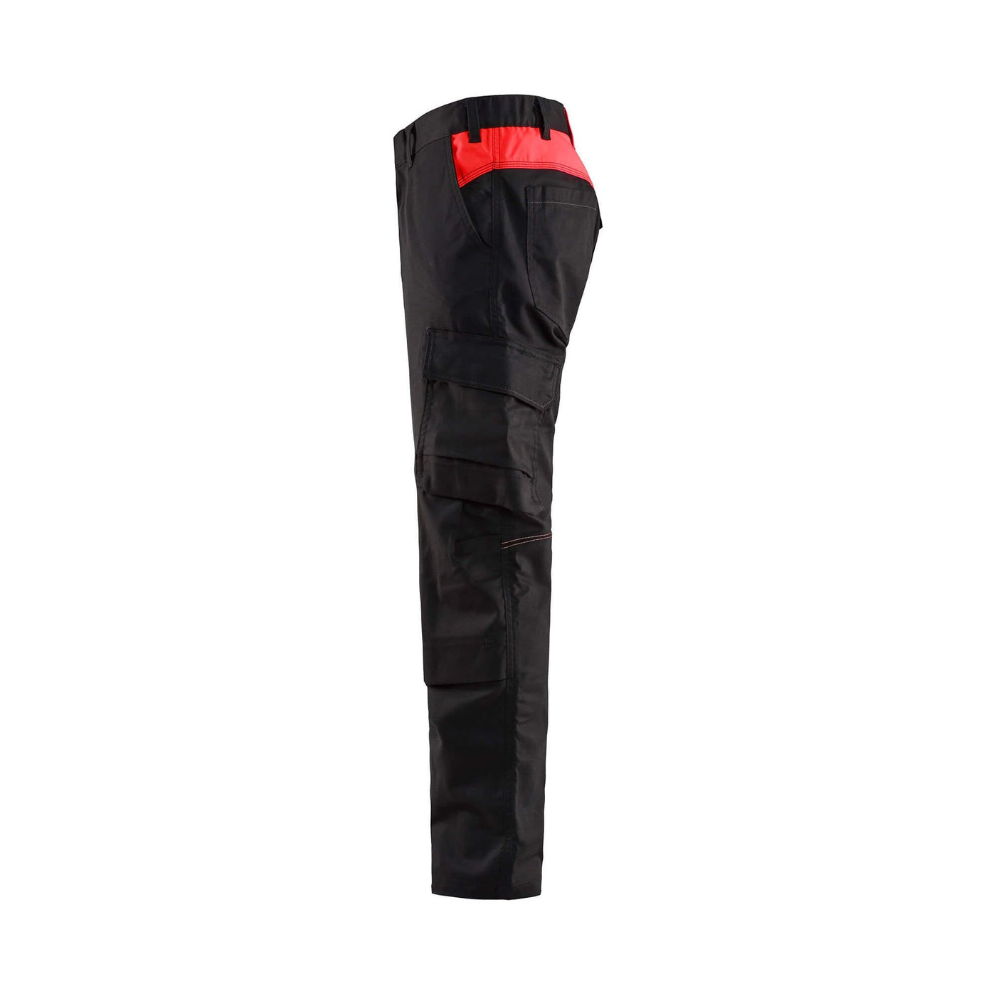 Blaklader 14481832 Trousers Knee-Pad Stretch Black/Red Left #colour_black-red
