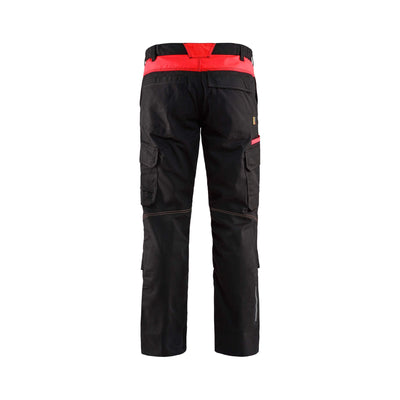 Blaklader 14481832 Trousers Knee-Pad Stretch Black/Red Rear #colour_black-red