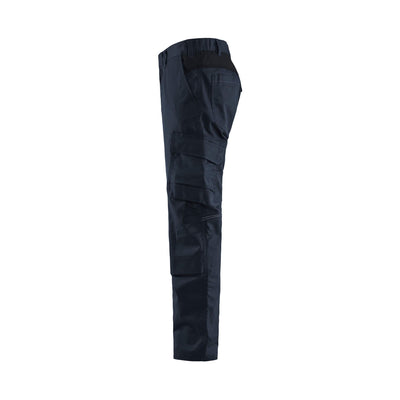 Blaklader 14481832 Trousers Knee-Pad Stretch Dark Navy Blue/Black Left #colour_dark-navy-blue-black