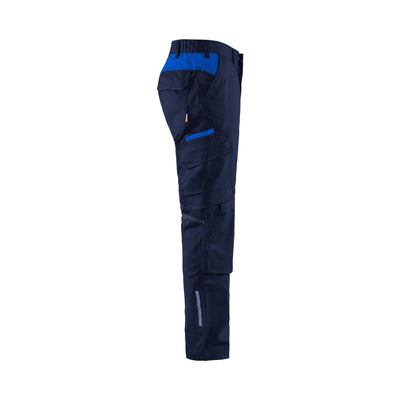 Blaklader 14481832 Trousers Knee-Pad Stretch Navy Blue/Cornflower Blue Right #colour_navy-blue-cornflower-blue