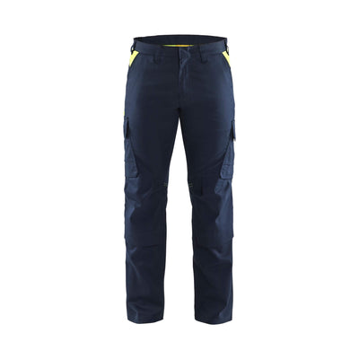 Blaklader 14481832 Trousers Knee-Pad Stretch Dark Navy Blue/Hi-Vis Yellow Main #colour_dark-navy-blue-hi-vis-yellow