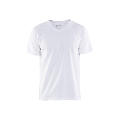 Blaklader 33601029 V Neck T-Shirt White Main #colour_white