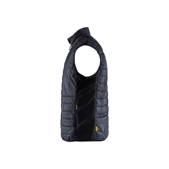 Blaklader Vest Warm Lined Black/Hi-Vis Yellow Left #colour_black-hi-vis-yellow