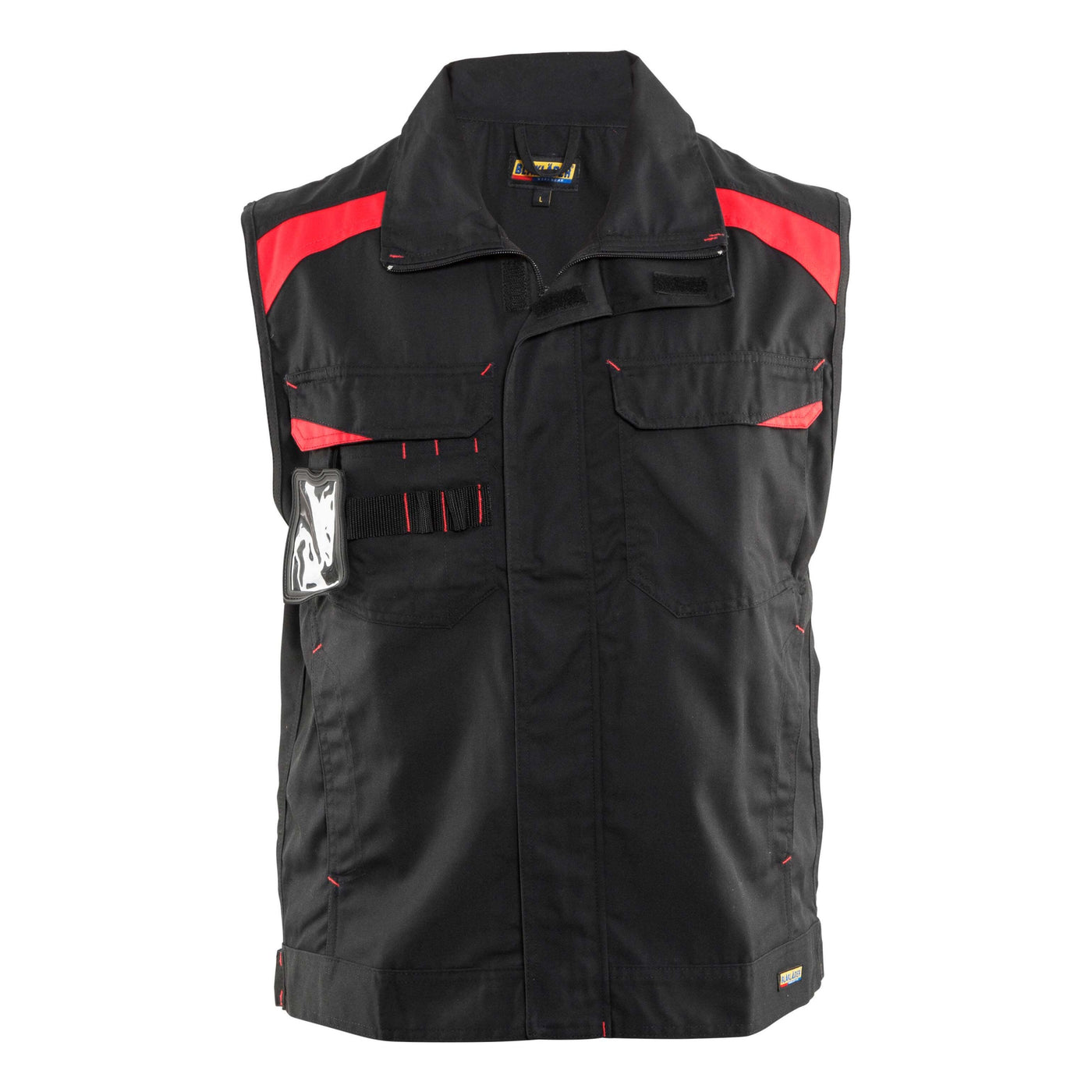 Blaklader 31641800 Waistcoat Hidden zip Black/Red Main #colour_black-red