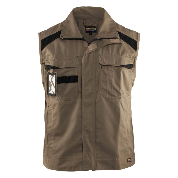 Blaklader 31641800 Waistcoat Hidden zip Khaki/Black Main #colour_khaki-black