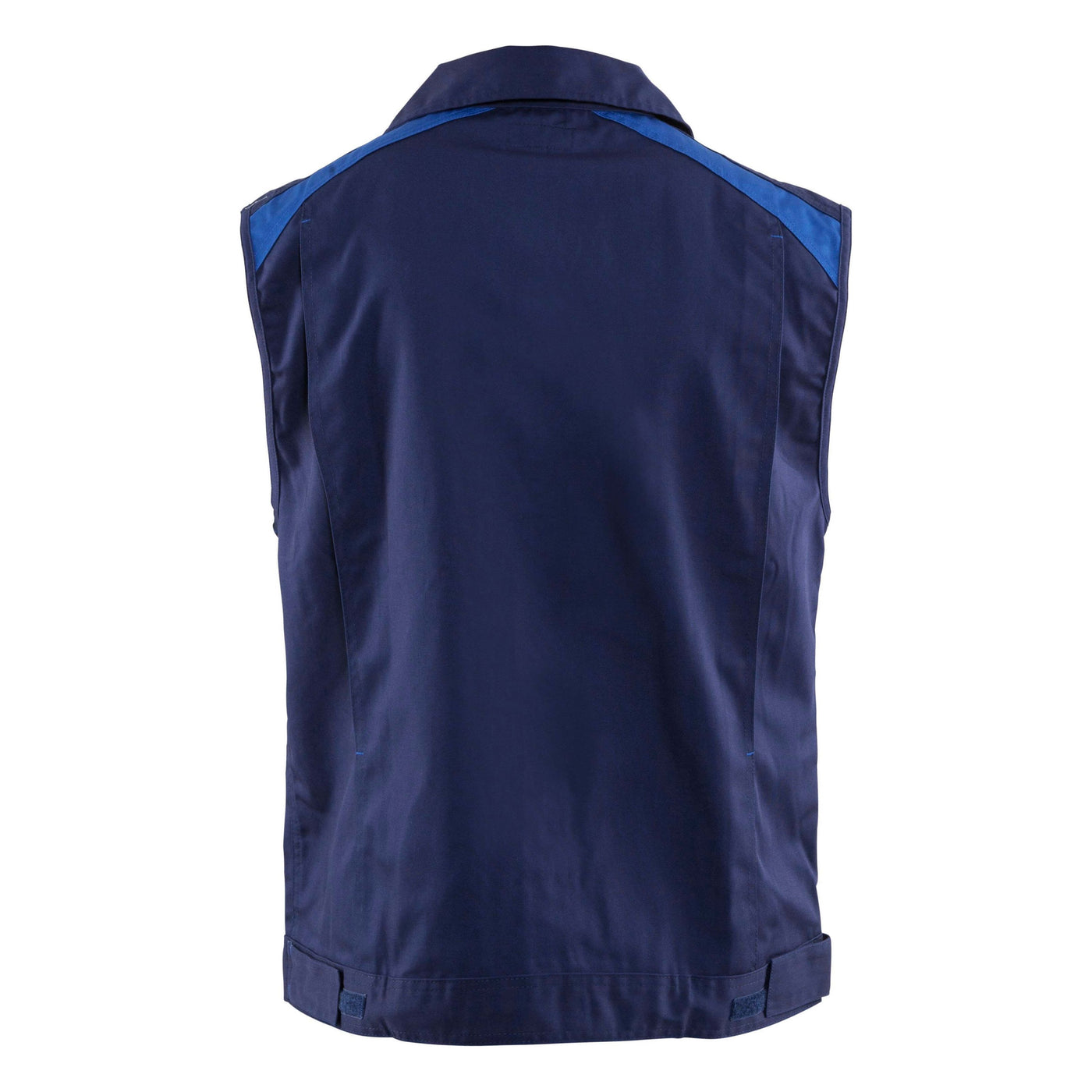 Blaklader 31641800 Waistcoat Hidden zip Navy Blue/Cornflower Blue Rear #colour_navy-blue-cornflower-blue