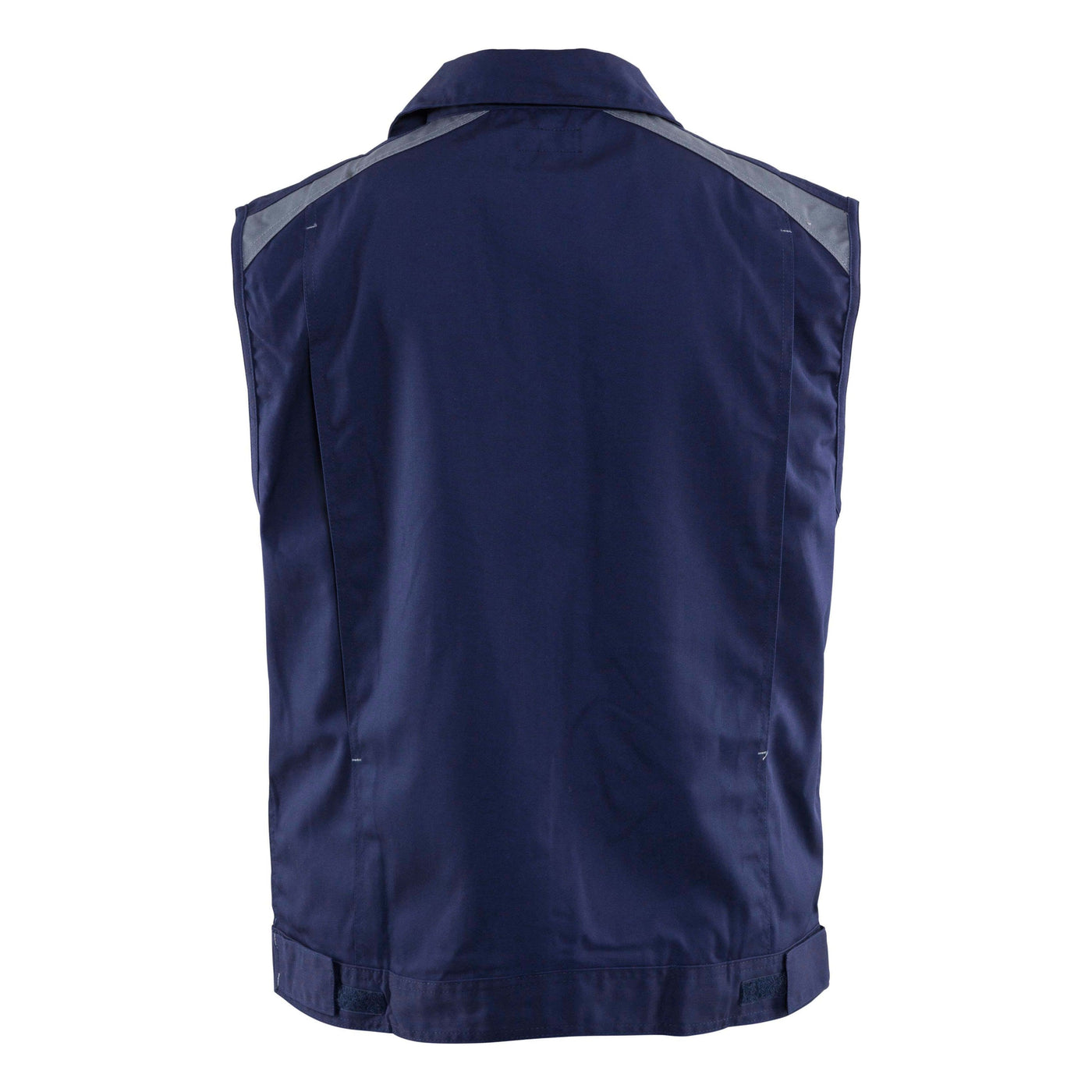 Blaklader 31641800 Waistcoat Hidden zip Navy Blue/Grey Rear #colour_navy-blue-grey