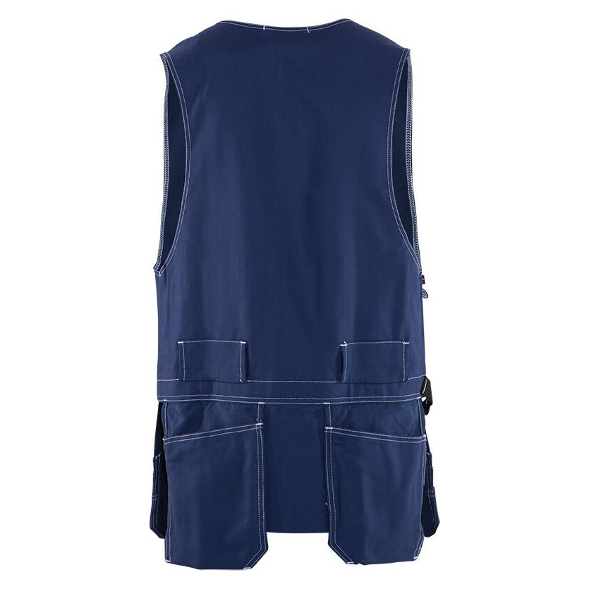 Blaklader 31051370 Waistcoat with Zip Navy Blue Rear #colour_navy-blue