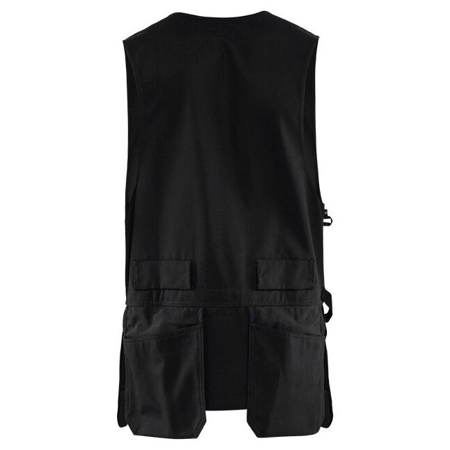 Blaklader 31051860 Waistcoat with Zip Black Rear #colour_black