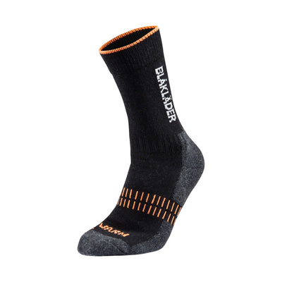 Blaklader 21921095 Warm Winter Sock Black/Neon Orange Main #colour_black-neon-orange