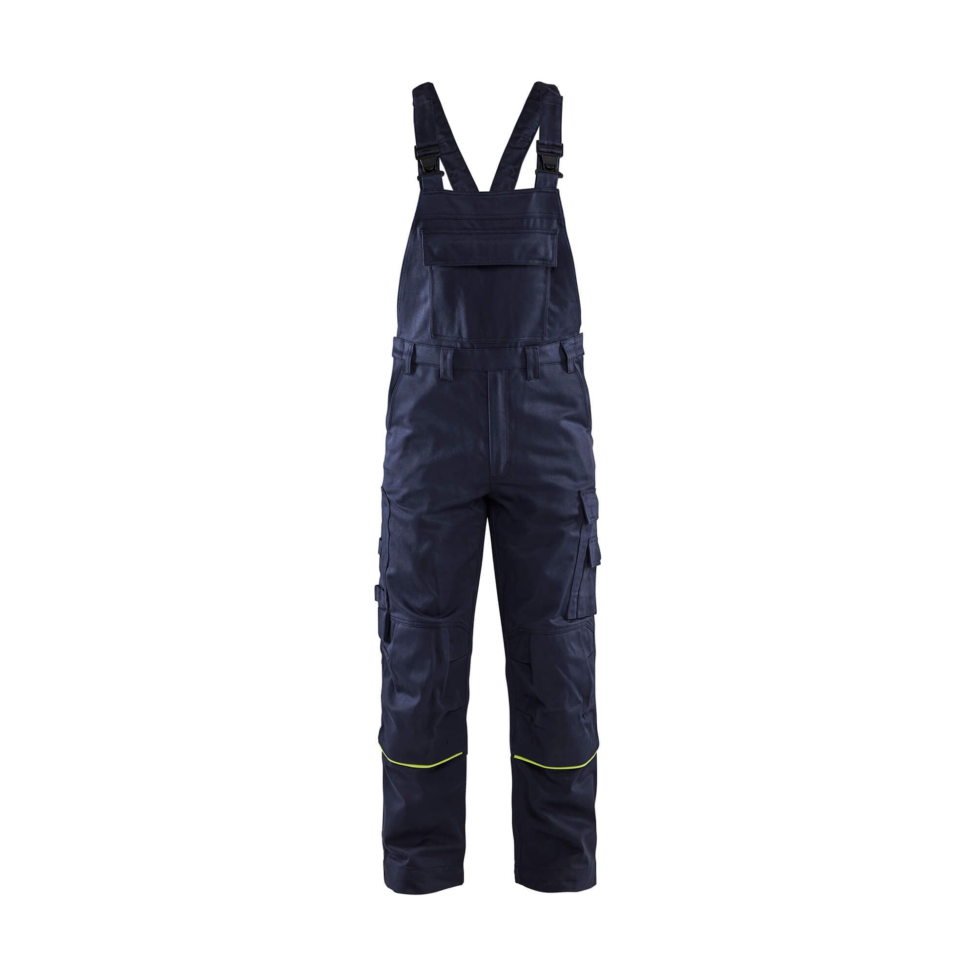 Blaklader 26011501 Welding Bib Trousers Navy Blue/Hi-Vis Yellow Main #colour_navy-blue-hi-vis-yellow