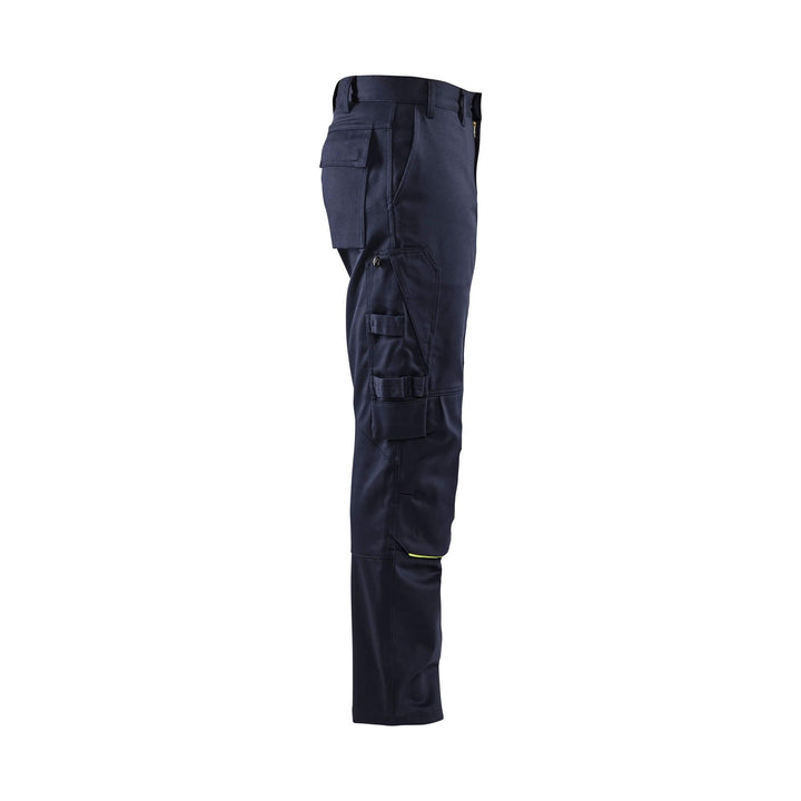 Blaklader 17011501 Welding Trousers Blue Yellow Navy Blue/Hi-Vis Yellow Right #colour_navy-blue-yellow