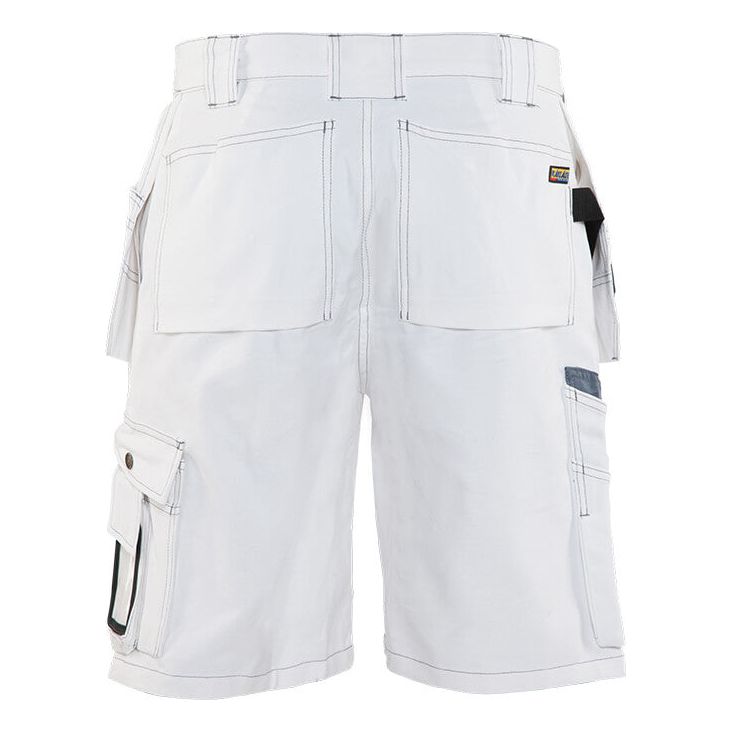 Blaklader 15361210 White Painters Shorts White Rear #colour_white