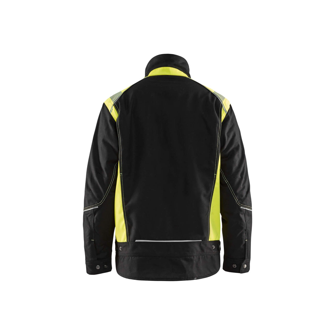 Blaklader 49151370 Winter Jacket Black/Hi-Vis Yellow Rear #colour_black-yellow