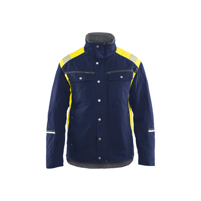 Blaklader 49151370 Winter Jacket Navy Blue/Hi-Vis Yellow Main #colour_navy-blue-yellow