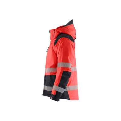 Blaklader 44551987 Winter Jacket Hi-Vis Red/Black Left #colour_red-black