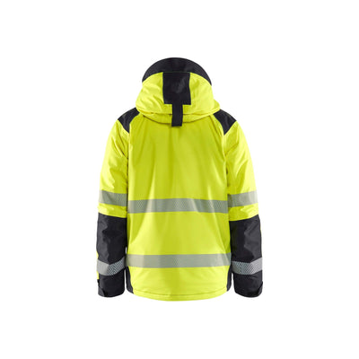 Blaklader 44551987 Winter Jacket Hi-Vis Yellow/Black Rear #colour_yellow-black