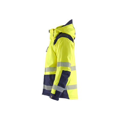 Blaklader 44551987 Winter Jacket Hi-Vis Yellow/Navy Blue Left #colour_yellow-navy-blue
