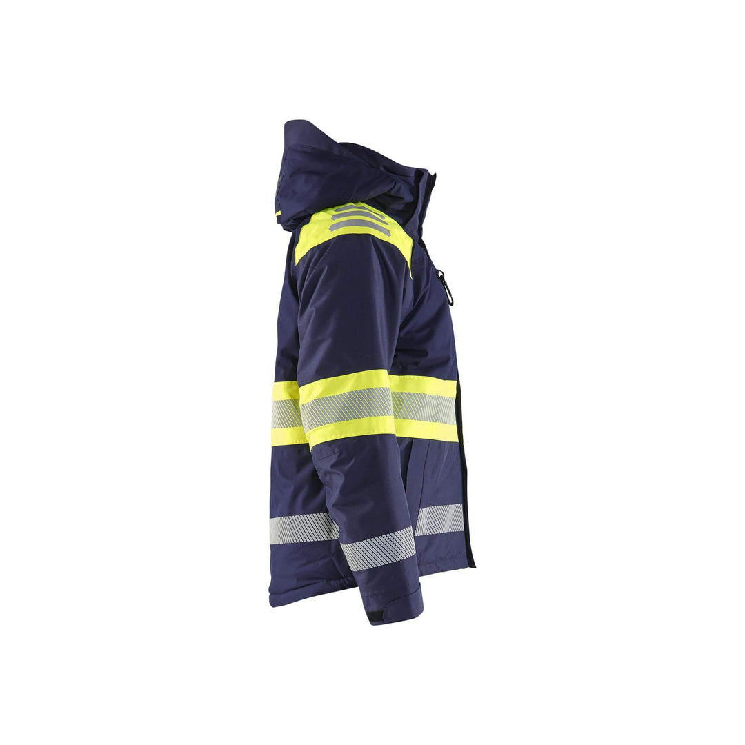 Blaklader 44801977 Winter Jacket Hi-Vis Navy Blue/Hi-Vis Yellow Right #colour_navy-blue-hi-vis-yellow