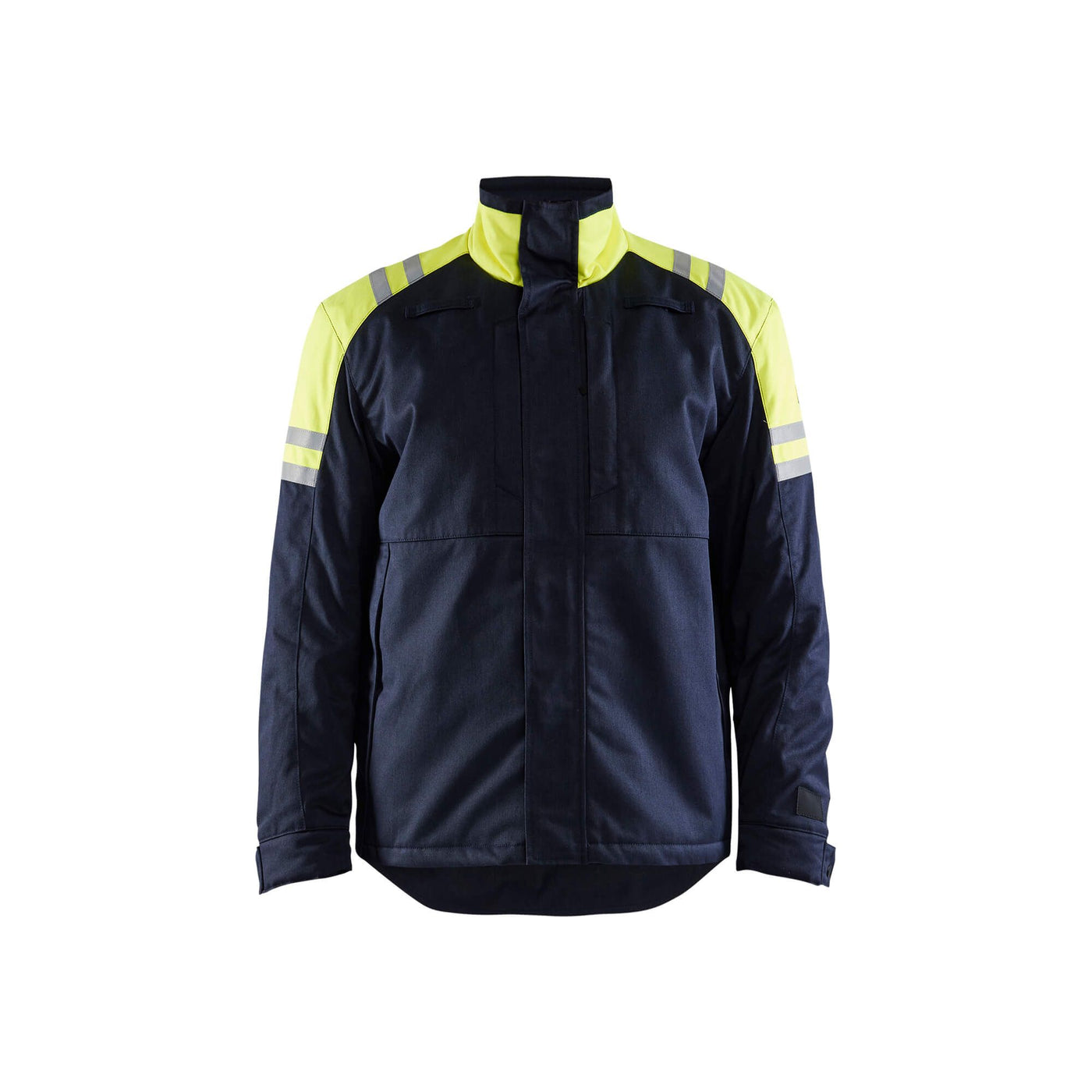 Blaklader 45151519 Winter Jacket Inherent Steel Navy Blue/Hi-Vis Yellow Main #colour_navy-blue-hi-vis-yellow