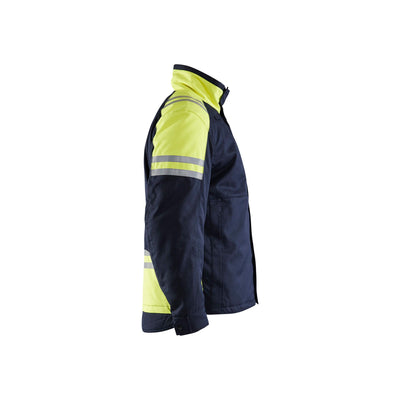 Blaklader 45151519 Winter Jacket Inherent Steel Navy Blue/Hi-Vis Yellow Right #colour_navy-blue-hi-vis-yellow