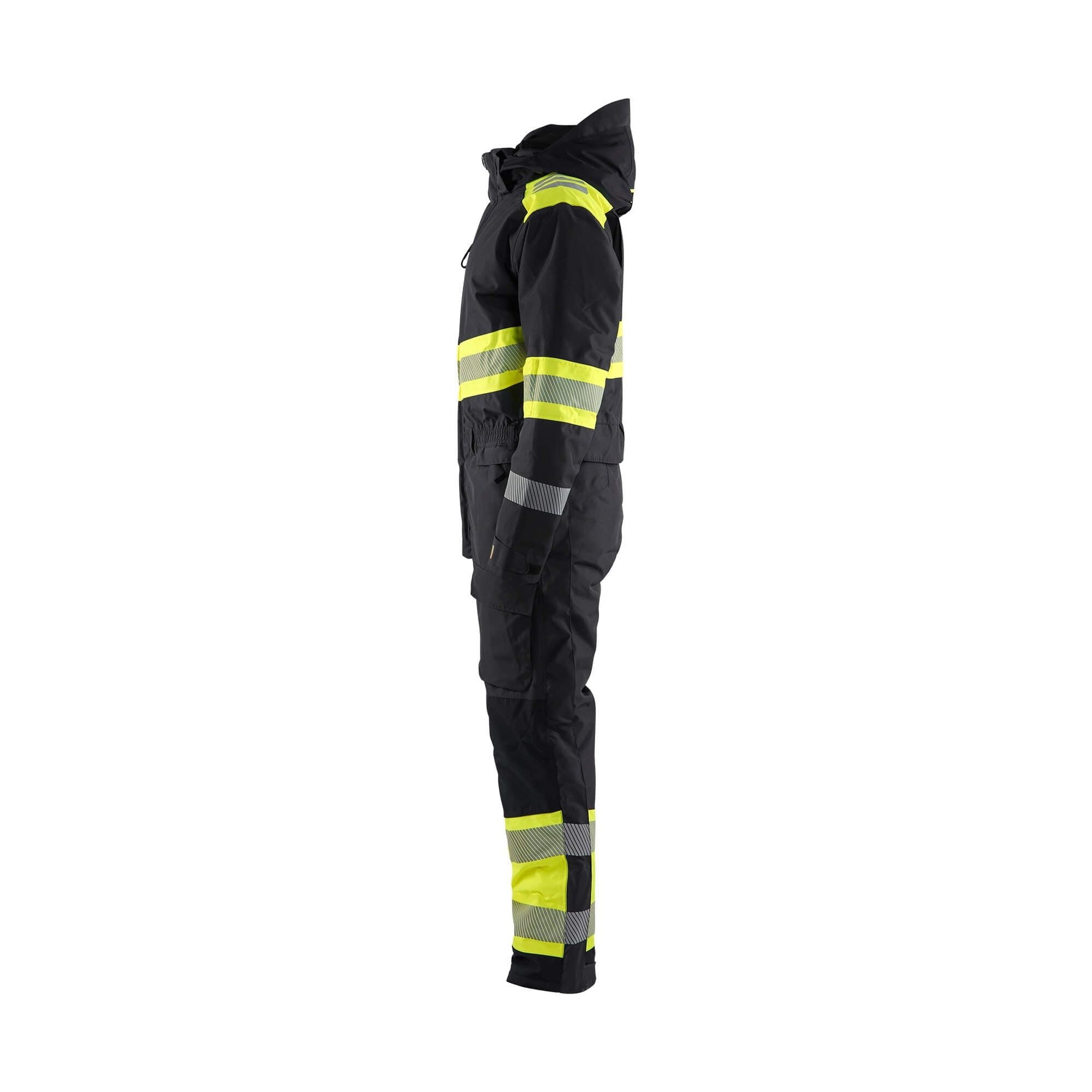 Blaklader 67201977 Winter Overall Hi-Vis Black/Hi-Vis Yellow Left #colour_black-hi-vis-yellow