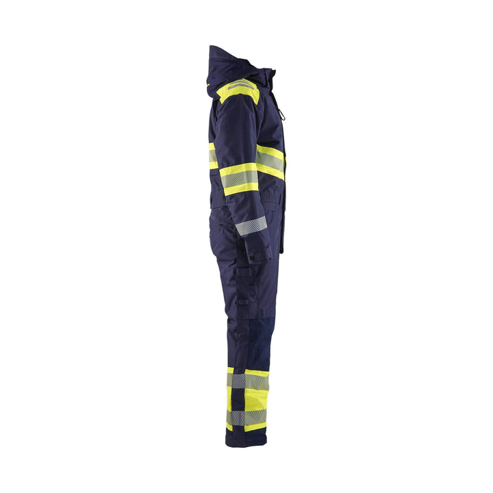 Blaklader 67201977 Winter Overall Hi-Vis Navy Blue/Hi-Vis Yellow Right #colour_navy-blue-hi-vis-yellow