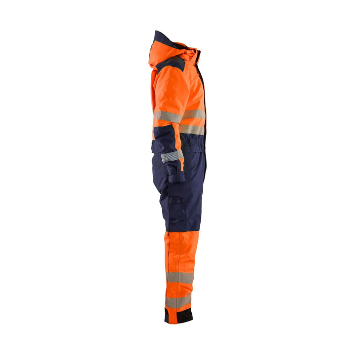 Blaklader 67251977 Winter Overall Hi-Vis Orange/Navy Blue Right #colour_orange-navy-blue