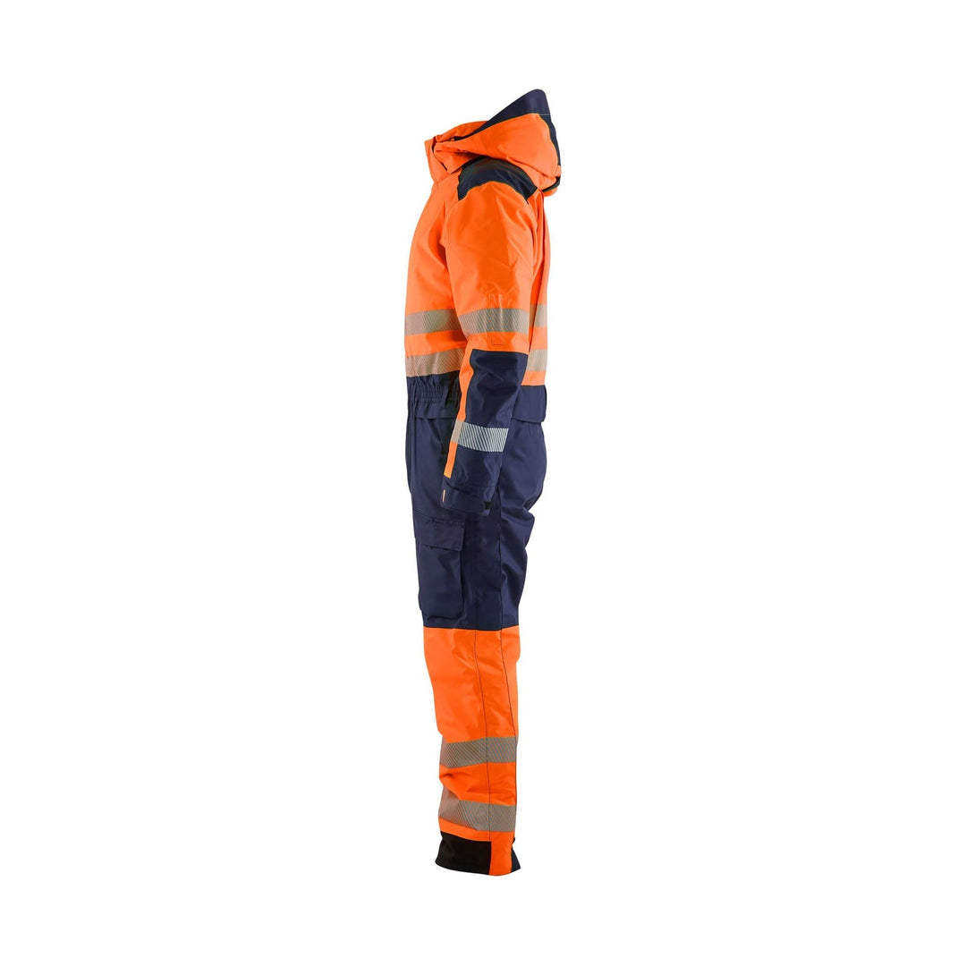 Blaklader 67251977 Winter Overall Hi-Vis Orange/Navy Blue Left #colour_orange-navy-blue