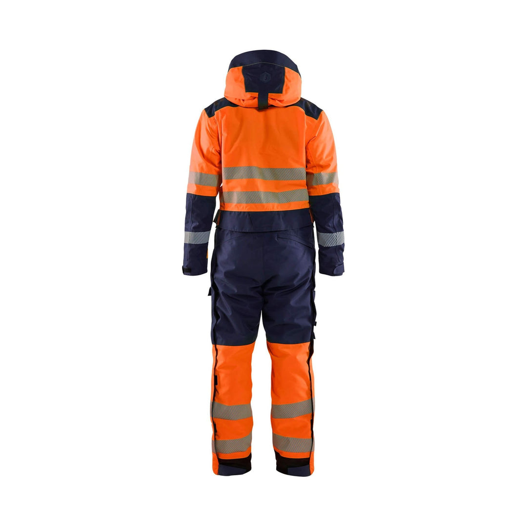 Blaklader 67251977 Winter Overall Hi-Vis Orange/Navy Blue Rear #colour_orange-navy-blue