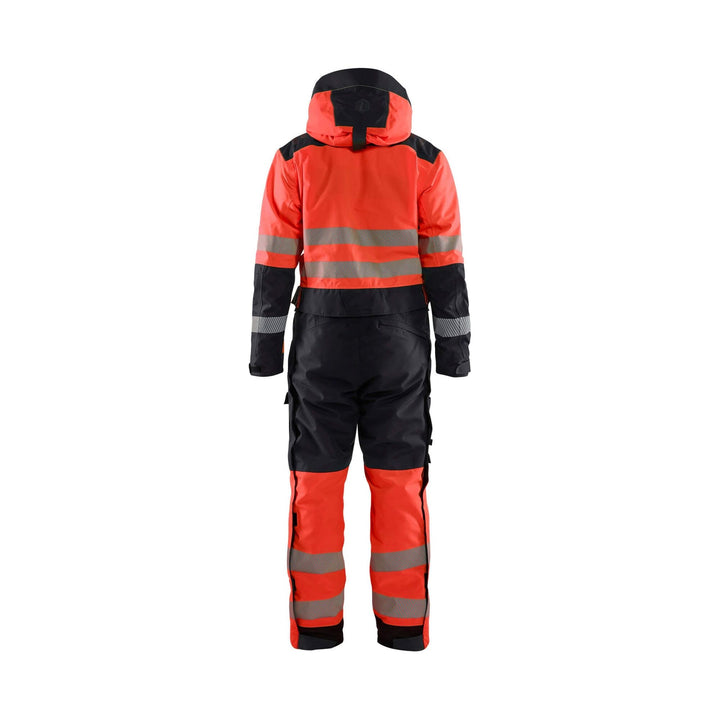 Blaklader 67251977 Winter Overall Hi-Vis Red/Black Rear #colour_red-black