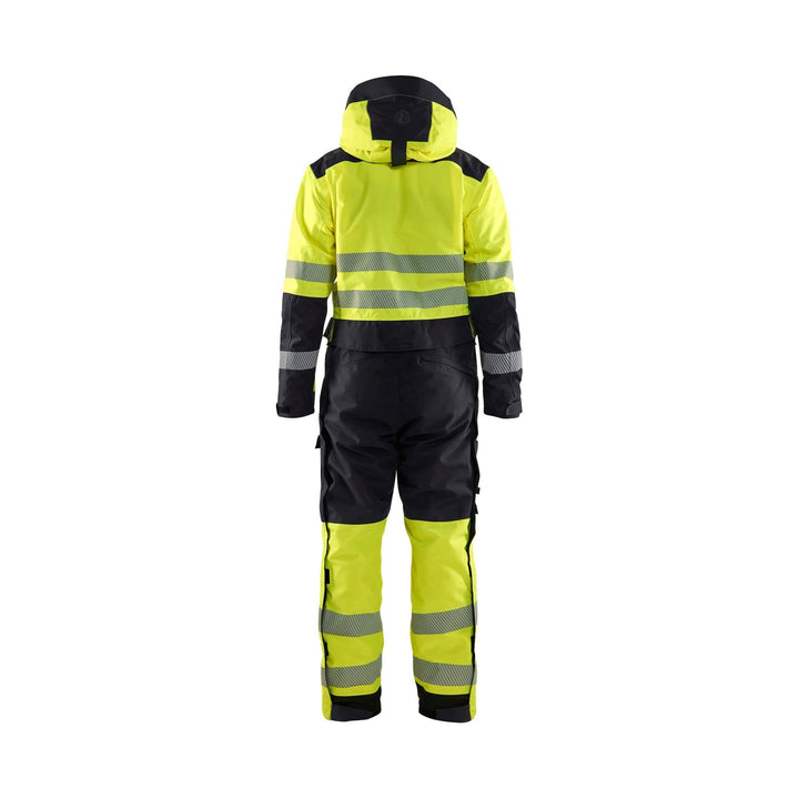 Blaklader 67251977 Winter Overall Hi-Vis Yellow/Black Rear #colour_yellow-black