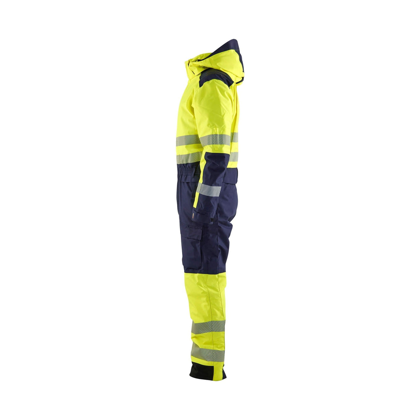 Blaklader 67251977 Winter Overall Hi-Vis Yellow/Navy Blue Left #colour_yellow-navy-blue