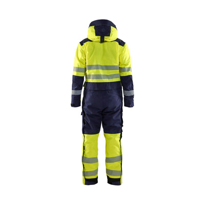 Blaklader 67251977 Winter Overall Hi-Vis Yellow/Navy Blue Rear #colour_yellow-navy-blue