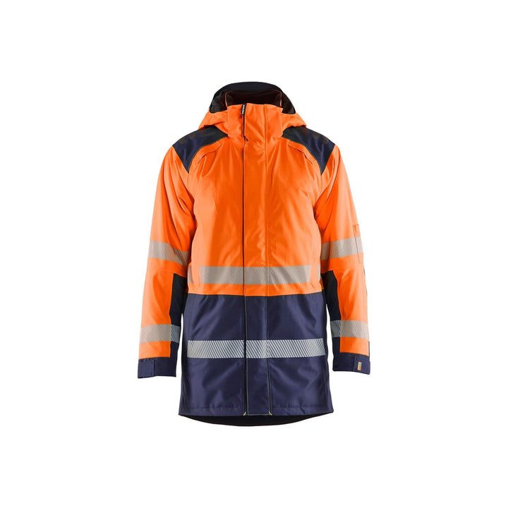 Blaklader 44571987 Winter Parka Hi-Vis Orange/Navy Blue Main #colour_orange-navy-blue