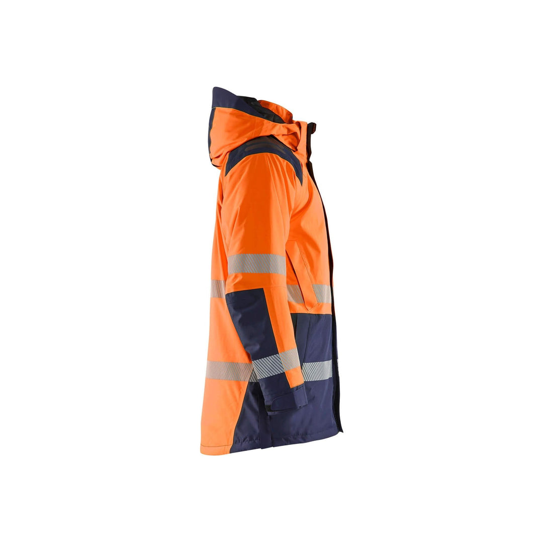 Blaklader 44571987 Winter Parka Hi-Vis Orange/Navy Blue Right #colour_orange-navy-blue