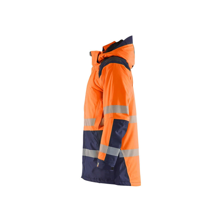 Blaklader 44571987 Winter Parka Hi-Vis Orange/Navy Blue Left #colour_orange-navy-blue