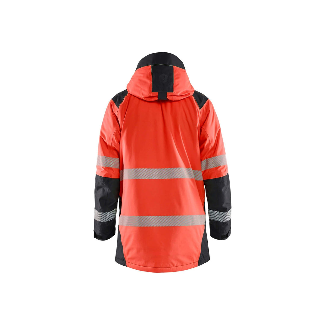 Blaklader 44571987 Winter Parka Hi-Vis Red/Black Rear #colour_red-black