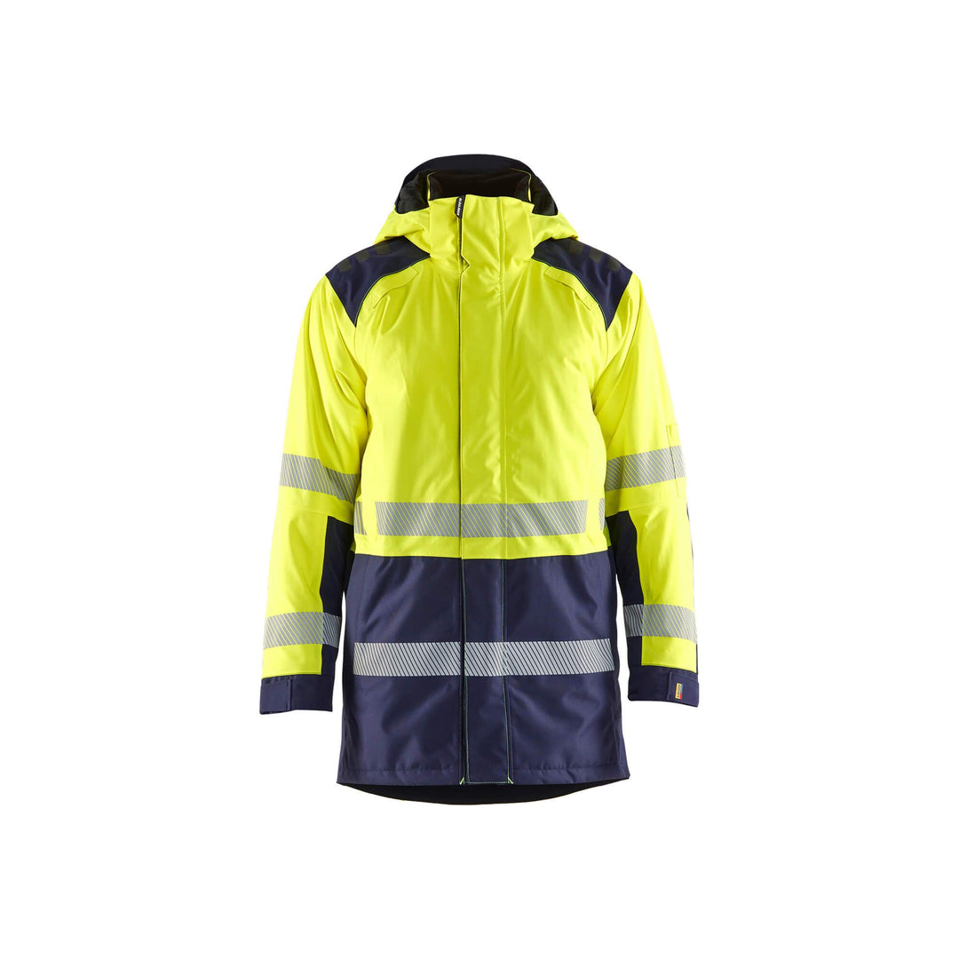 Blaklader 44571987 Winter Parka Hi-Vis Yellow/Navy Blue Main #colour_yellow-navy-blue