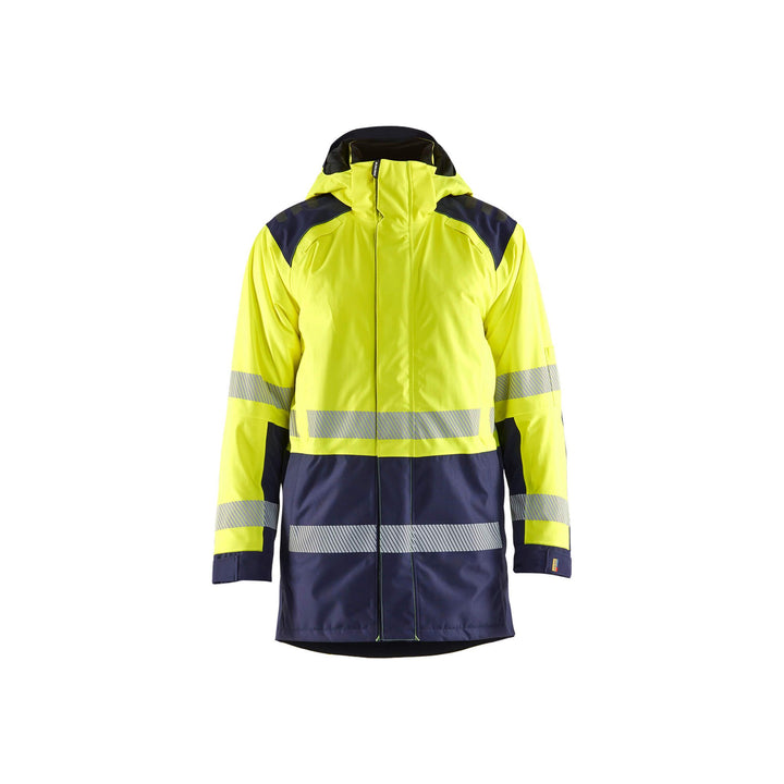 Blaklader 44571987 Winter Parka Hi-Vis Yellow/Navy Blue Main #colour_yellow-navy-blue