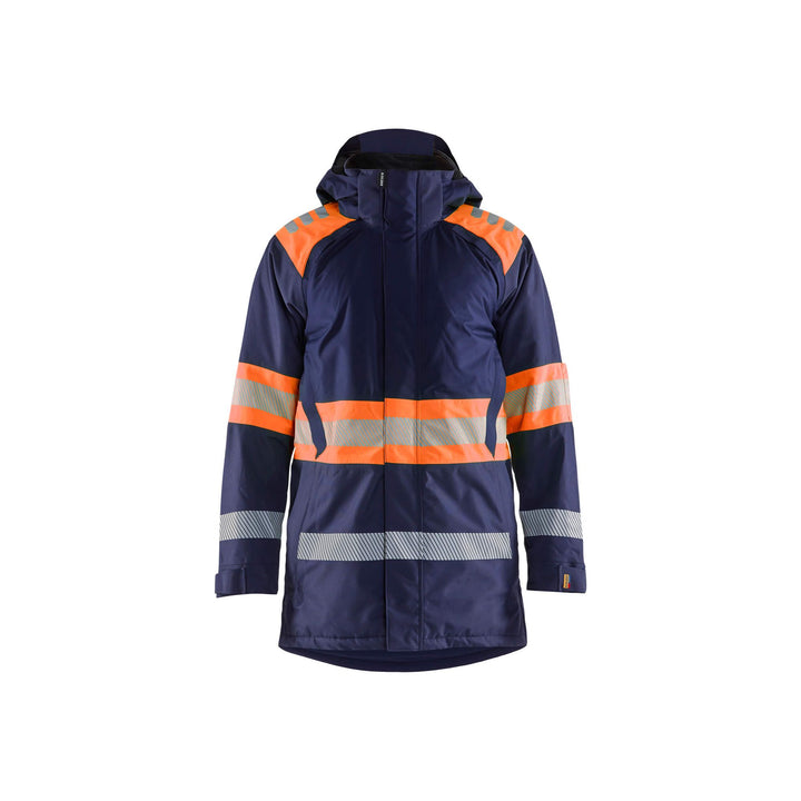 Blaklader 44851977 Winter Parka Hi-Vis Navy Blue/Orange Main #colour_navy-blue-orange