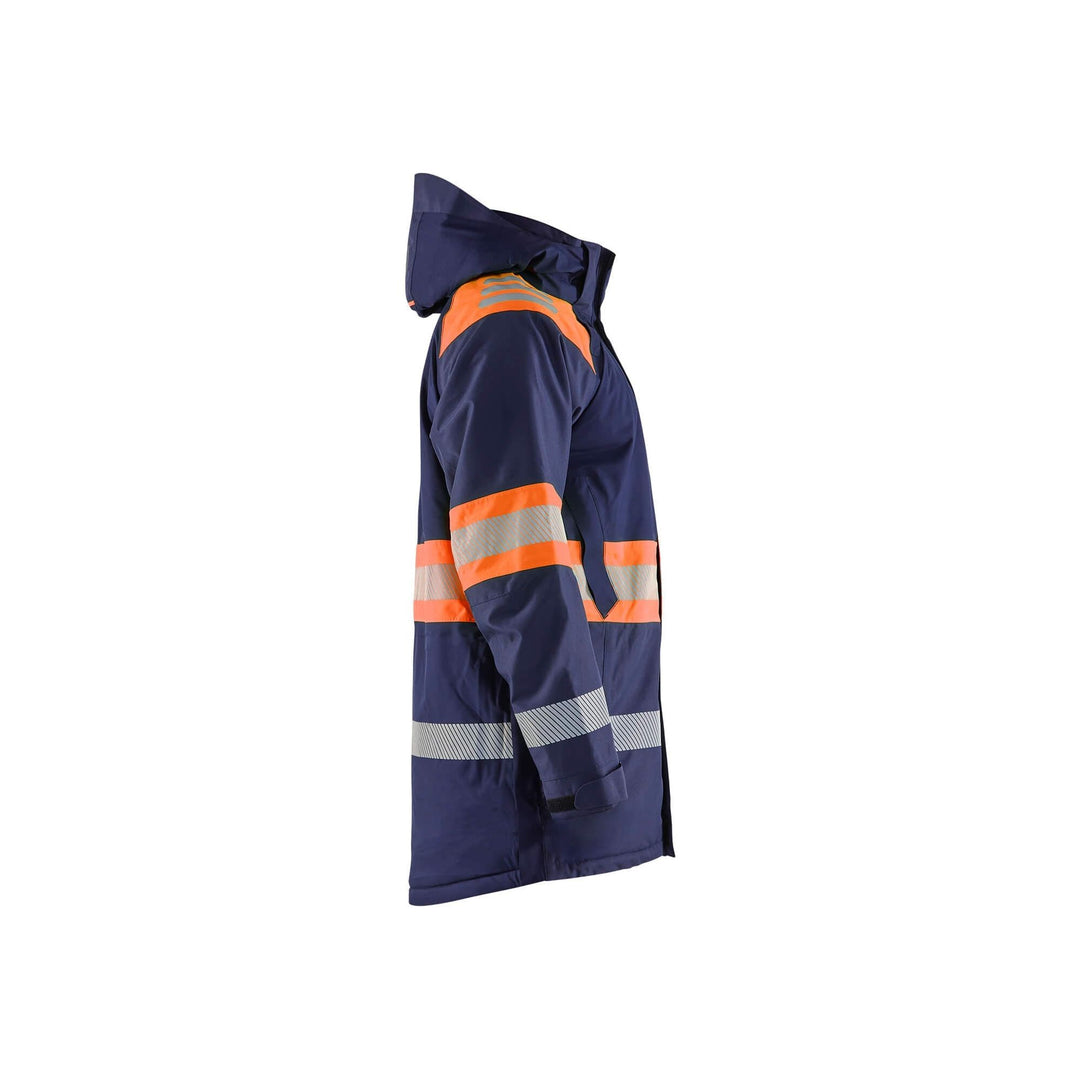 Blaklader 44851977 Winter Parka Hi-Vis Navy Blue/Orange Right #colour_navy-blue-orange