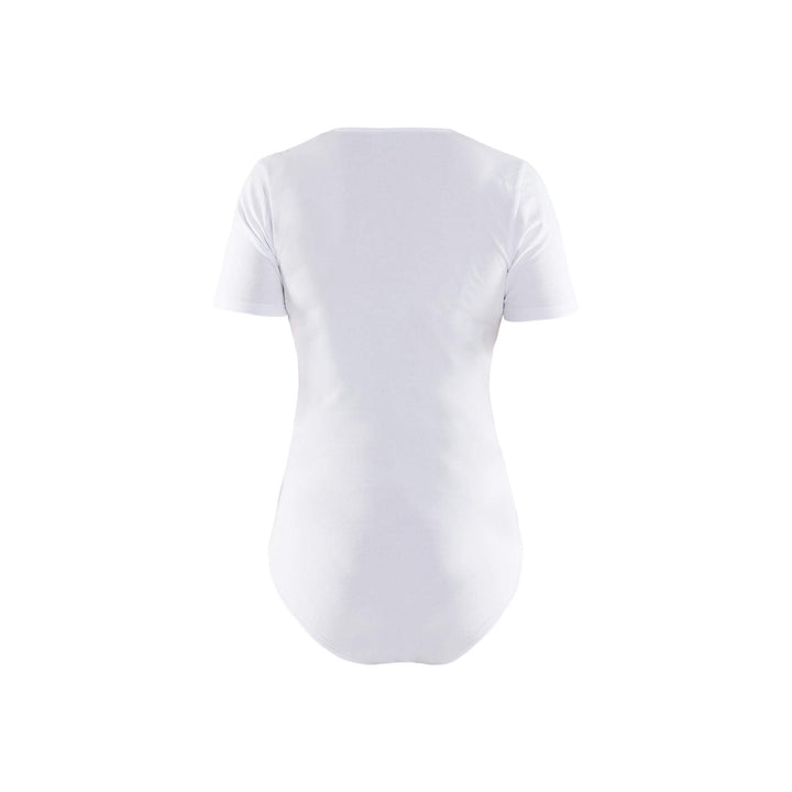 Blaklader 34041029 Womens Body Suit with Crew Neck White Rear #colour_white